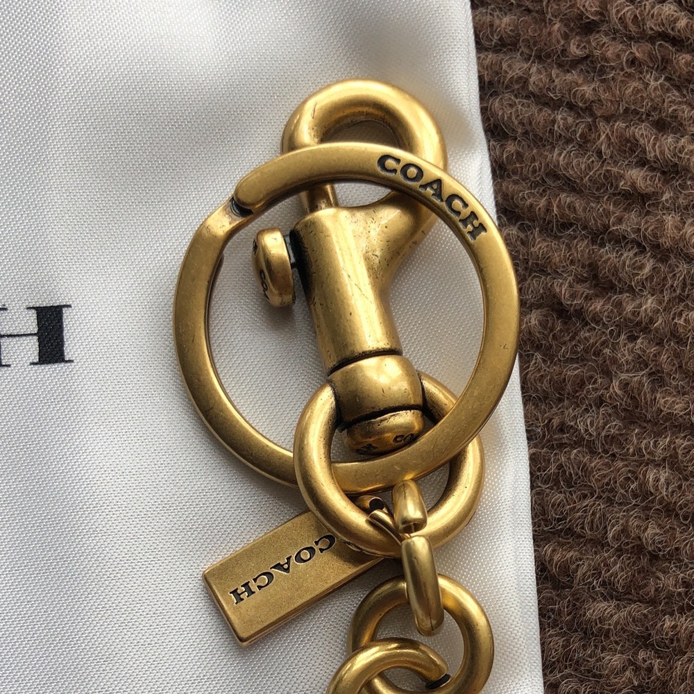 Coach Gold-Tone Cherry Keychain with Red Glitter Cherries - Picture 2 of 3